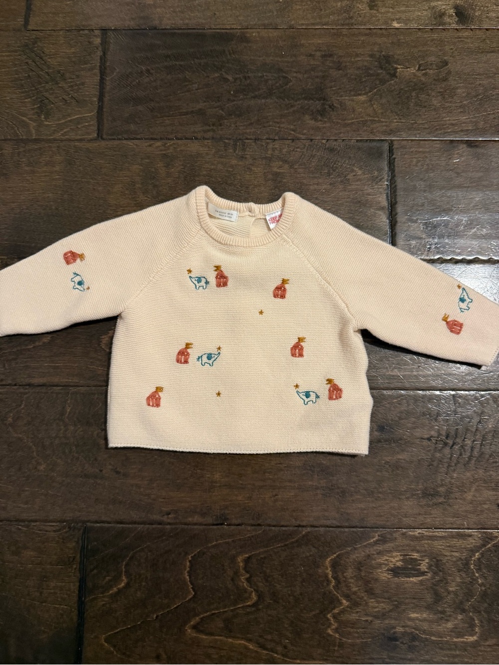 Zara Baby Circus Print Embroidered Knit Sweater